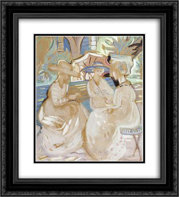 Jardim Com Figuras 20x22 Black Ornate Wood Framed Art Print Poster with Double Matting by Possoz, Mily