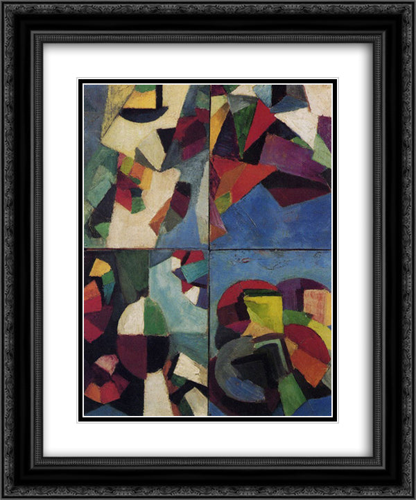Four Part Synchromy, Number 7 20x24 Black Ornate Wood Framed Art Print Poster with Double Matting by Russell, Morgan