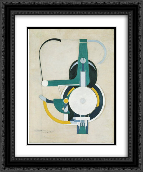 Painting (formerly Machine) 20x24 Black Ornate Wood Framed Art Print Poster with Double Matting by Shamberg, Morton