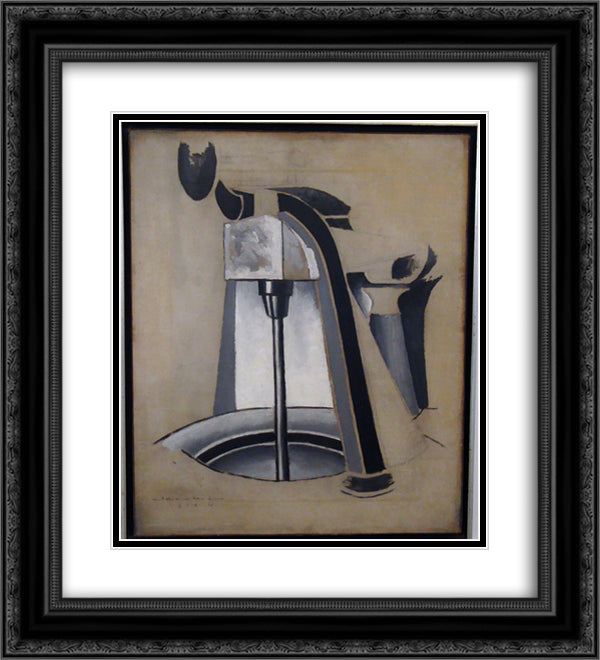 Painting VII 20x22 Black Ornate Wood Framed Art Print Poster with Double Matting by Shamberg, Morton