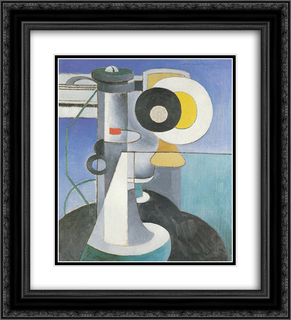 Telephone 20x22 Black Ornate Wood Framed Art Print Poster with Double Matting by Shamberg, Morton