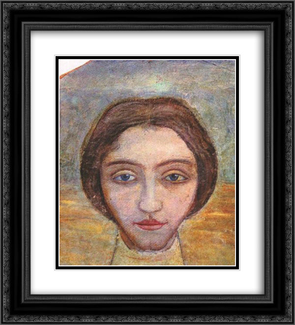 Portrait of a woman 20x22 Black Ornate Wood Framed Art Print Poster with Double Matting by Boichuk, Mykhailo