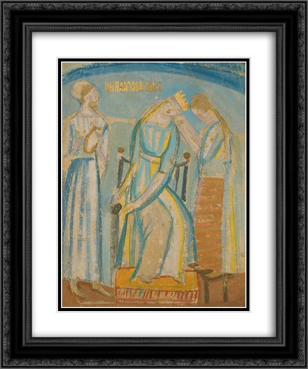 Yaroslavna's Lament 20x24 Black Ornate Wood Framed Art Print Poster with Double Matting by Boichuk, Mykhailo