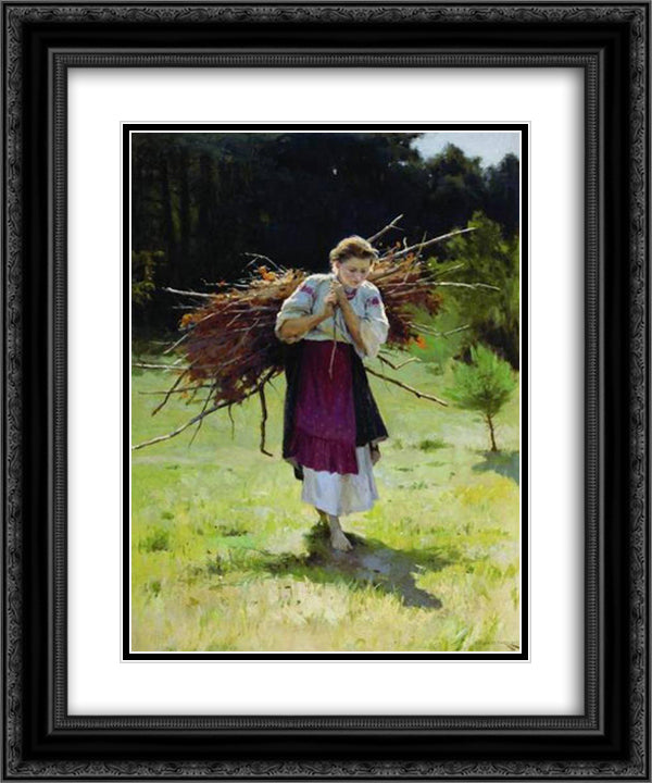 From the Forrest 20x24 Black Ornate Wood Framed Art Print Poster with Double Matting by Pymonenko, Mykola