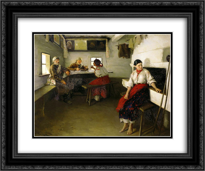 Go-betweens 24x20 Black Ornate Wood Framed Art Print Poster with Double Matting by Pymonenko, Mykola