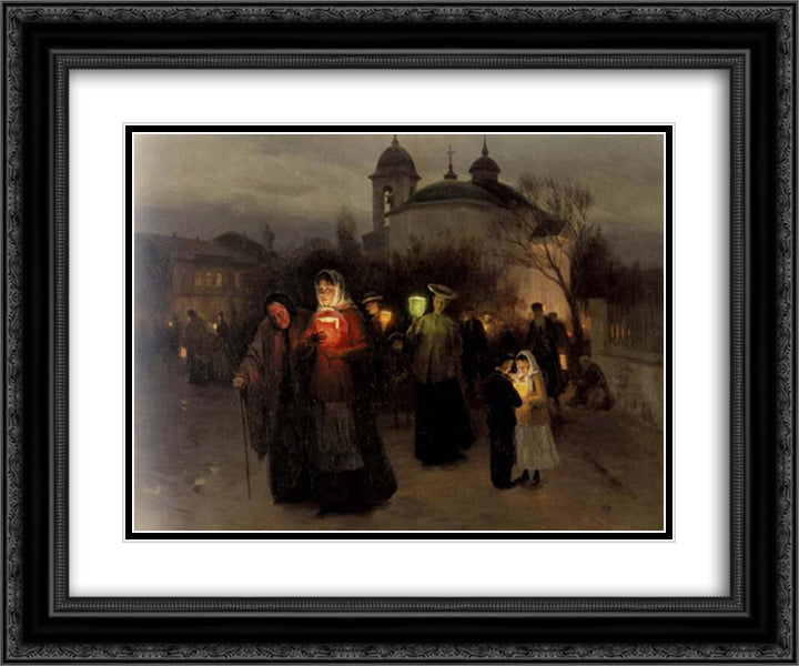Maundy Thursday 24x20 Black Ornate Wood Framed Art Print Poster with Double Matting by Pymonenko, Mykola