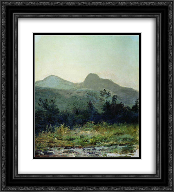 Mountain saddle in the vicinity of Kislovodsk 20x22 Black Ornate Wood Framed Art Print Poster with Double Matting by Yaroshenko, Mykola