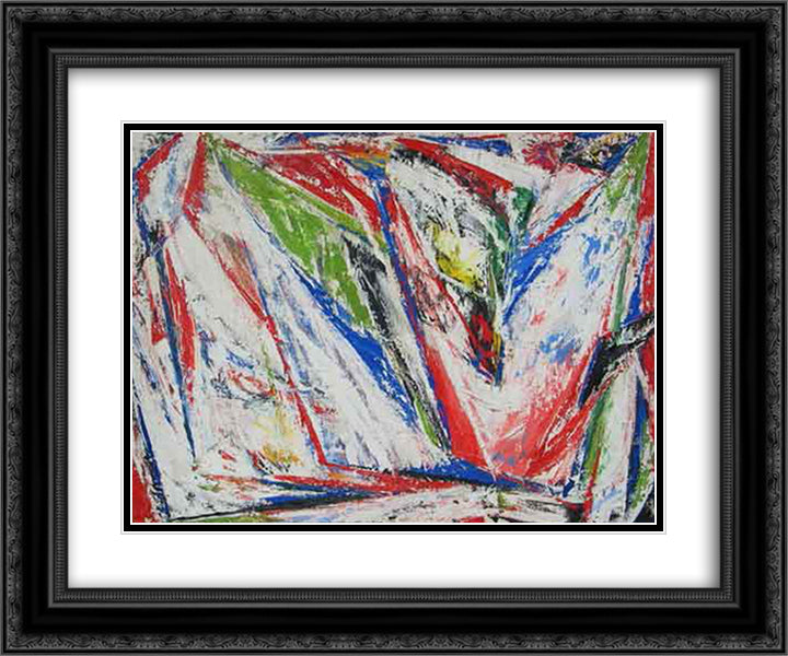 Untitled #2 (1947 - 1949) 24x20 Black Ornate Wood Framed Art Print Poster with Double Matting by Stout, Myron