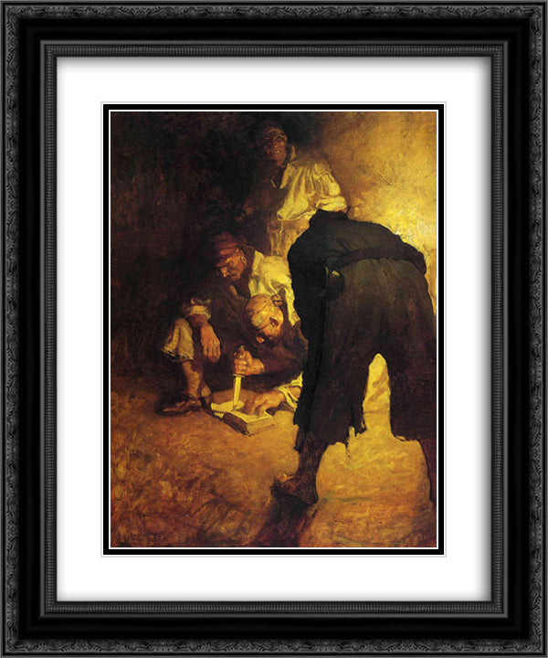 Black Spot 20x24 Black Ornate Wood Framed Art Print Poster with Double Matting by Wyeth, N.C.