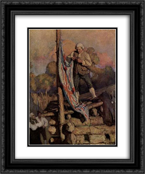 Captain Smollet 20x24 Black Ornate Wood Framed Art Print Poster with Double Matting by Wyeth, N.C.
