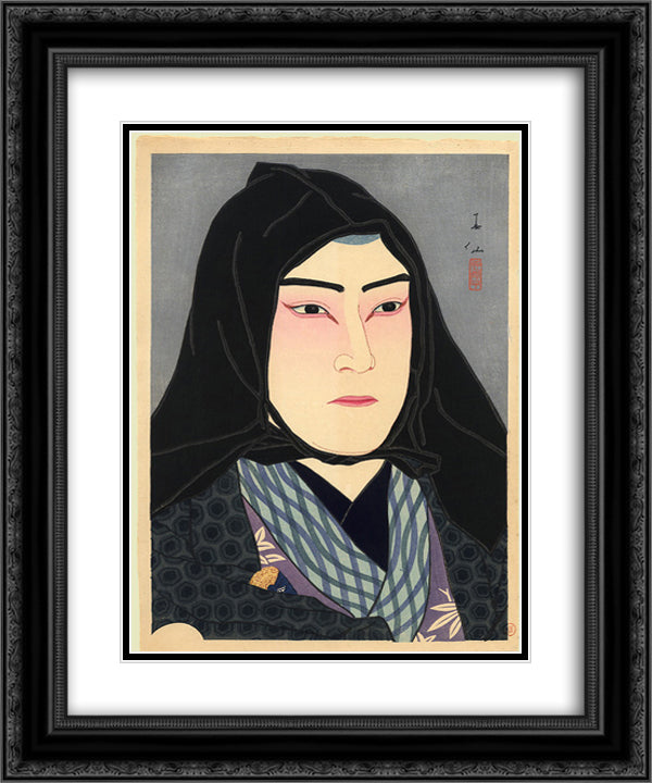 Nakamura Fukusuke in the role of Soshichi, a smuggler 20x24 Black Ornate Wood Framed Art Print Poster with Double Matting by Shunsen, Natori