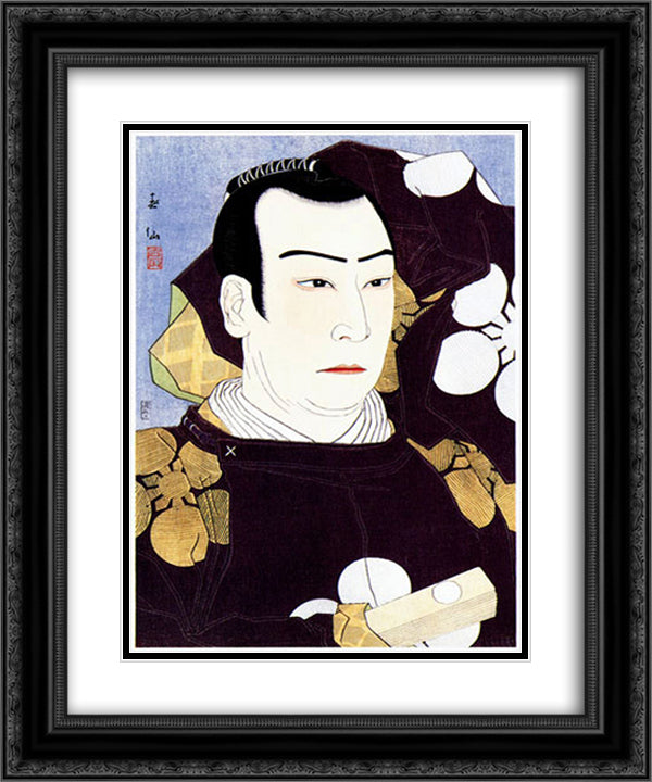 Otani Tomoemon as Kanshojo 20x24 Black Ornate Wood Framed Art Print Poster with Double Matting by Shunsen, Natori