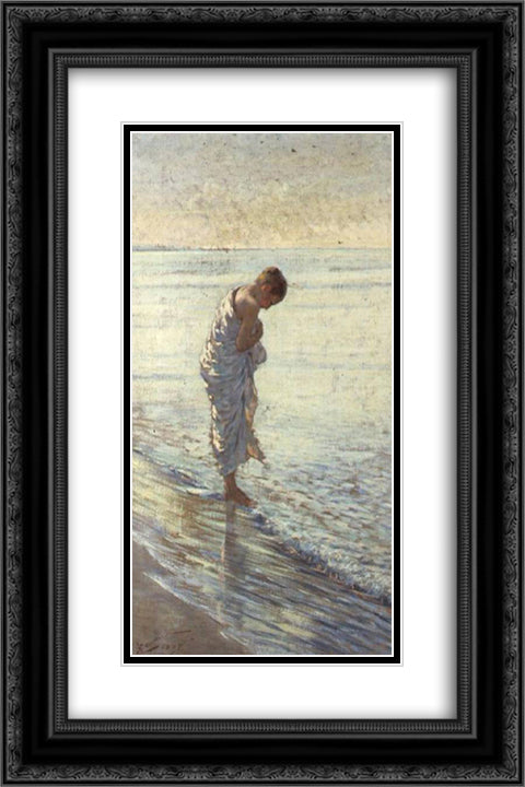 A Shell 16x24 Black Ornate Wood Framed Art Print Poster with Double Matting by Cannicci, Niccolo