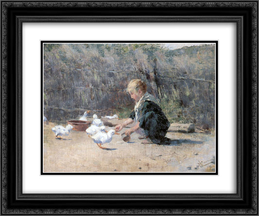 La mamma delle oche 24x20 Black Ornate Wood Framed Art Print Poster with Double Matting by Cannicci, Niccolo