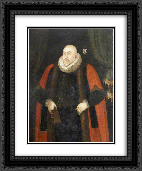 Christopher Wise, Mayor of Totnes 20x24 Black Ornate Wood Framed Art Print Poster with Double Matting by Hilliard, Nicholas