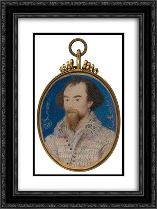 George Clifford, 3rd Earl of Cumberland 18x24 Black Ornate Wood Framed Art Print Poster with Double Matting by Hilliard, Nicholas