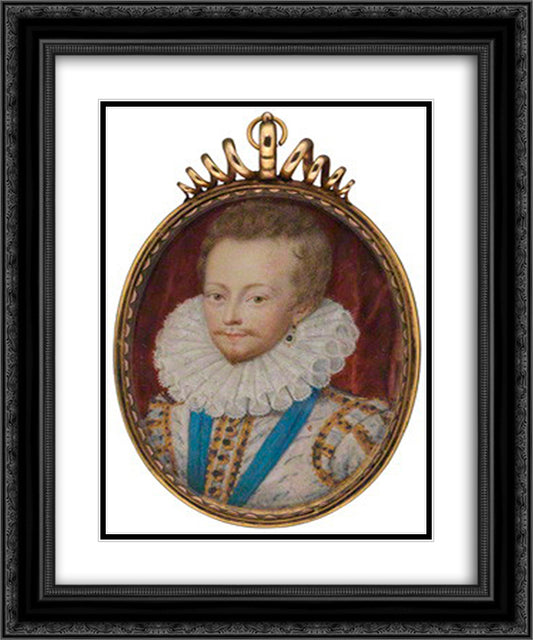 Robert Carr, Earl of Somerset 20x24 Black Ornate Wood Framed Art Print Poster with Double Matting by Hilliard, Nicholas