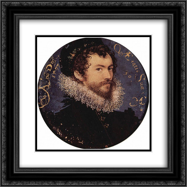 Self-portrait 20x20 Black Ornate Wood Framed Art Print Poster with Double Matting by Hilliard, Nicholas