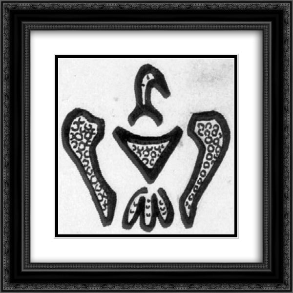 A bird with spread wings 20x20 Black Ornate Wood Framed Art Print Poster with Double Matting by Roerich, Nicholas