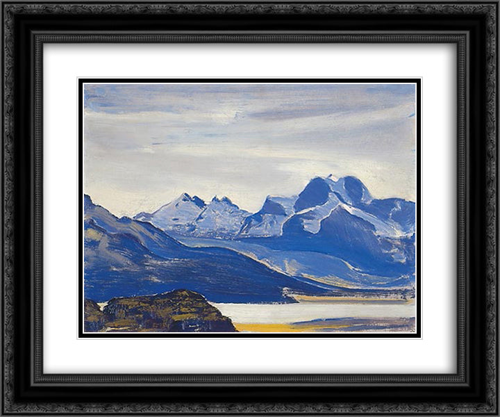 Alps (study) 24x20 Black Ornate Wood Framed Art Print Poster with Double Matting by Roerich, Nicholas