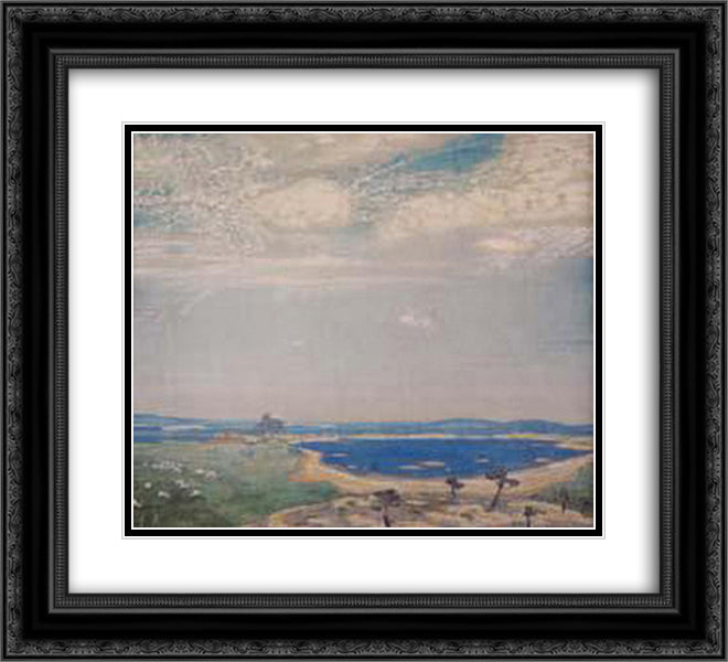 Ancient landscape 22x20 Black Ornate Wood Framed Art Print Poster with Double Matting by Roerich, Nicholas