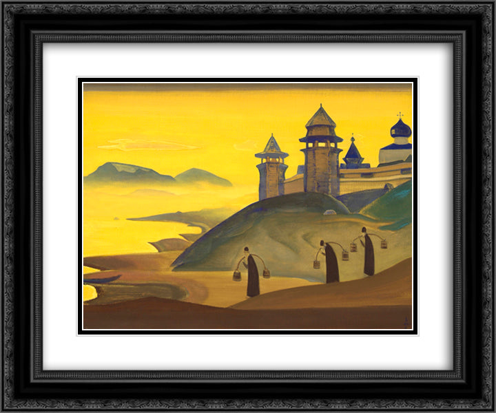 And we labor 24x20 Black Ornate Wood Framed Art Print Poster with Double Matting by Roerich, Nicholas