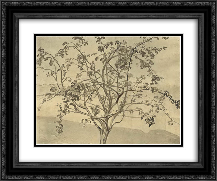 Apple tree 24x20 Black Ornate Wood Framed Art Print Poster with Double Matting by Roerich, Nicholas