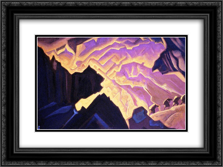 Captors of fire 24x18 Black Ornate Wood Framed Art Print Poster with Double Matting by Roerich, Nicholas