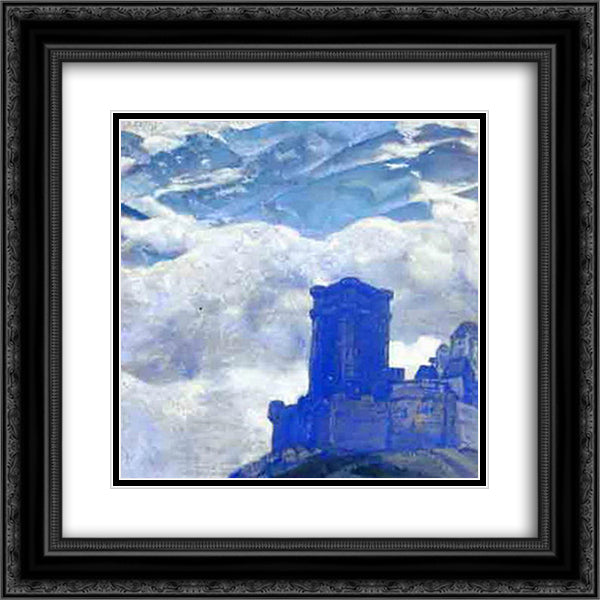 Castle 20x20 Black Ornate Wood Framed Art Print Poster with Double Matting by Roerich, Nicholas