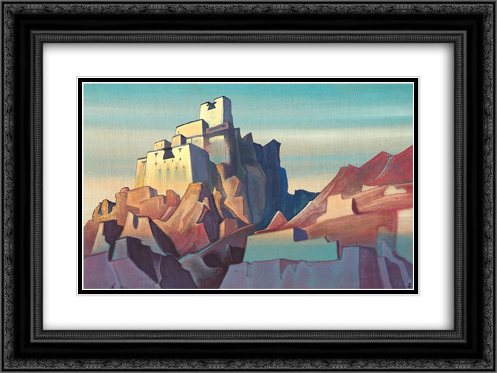 Castle of Ladakh 24x18 Black Ornate Wood Framed Art Print Poster with Double Matting by Roerich, Nicholas