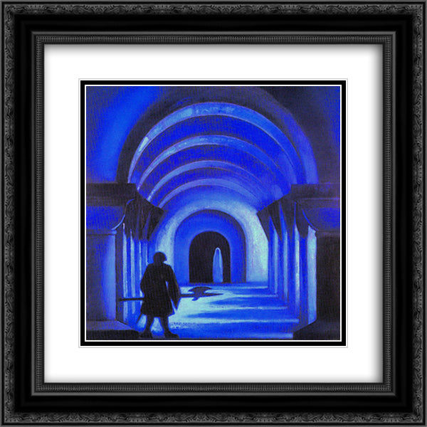 Chapel 20x20 Black Ornate Wood Framed Art Print Poster with Double Matting by Roerich, Nicholas
