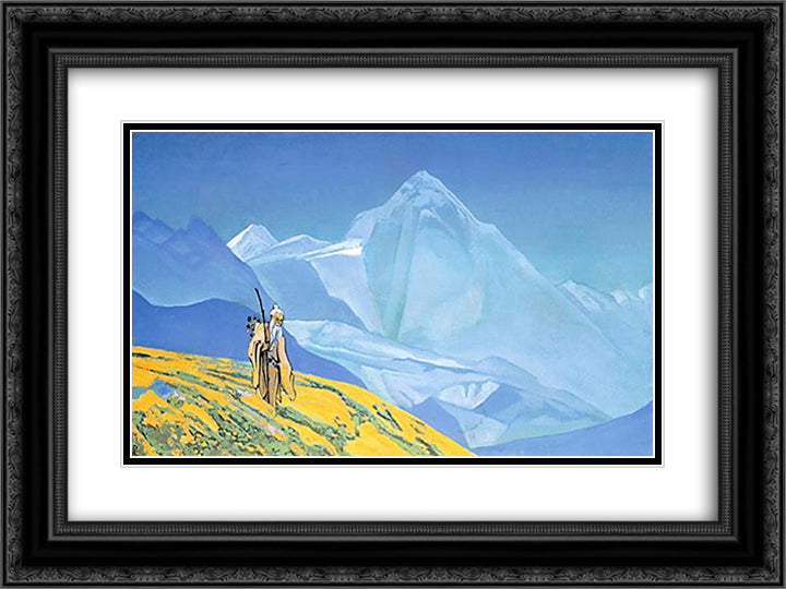Charaka 24x18 Black Ornate Wood Framed Art Print Poster with Double Matting by Roerich, Nicholas
