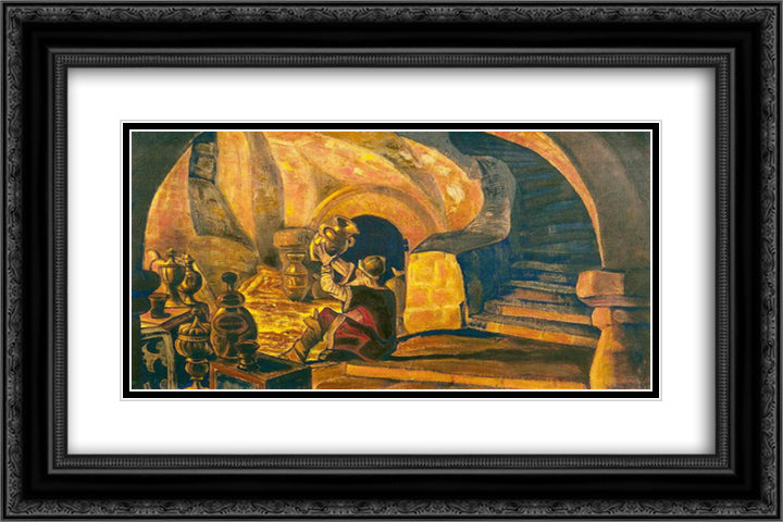 Churlish 24x16 Black Ornate Wood Framed Art Print Poster with Double Matting by Roerich, Nicholas