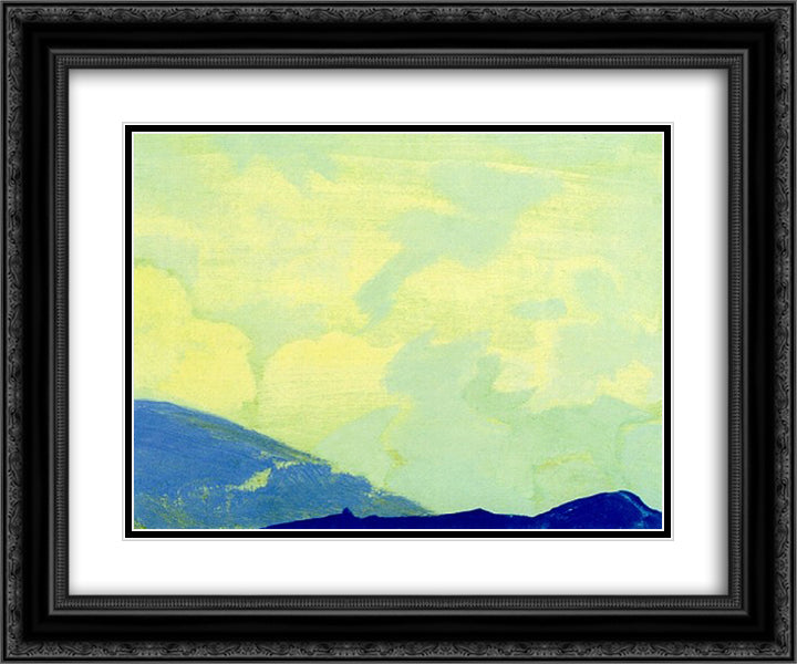 Clouds Gesar Khan 24x20 Black Ornate Wood Framed Art Print Poster with Double Matting by Roerich, Nicholas