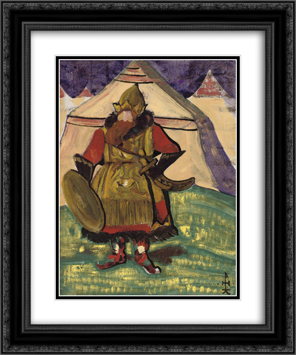 Costume design for Tale of Tsar Saltan 20x24 Black Ornate Wood Framed Art Print Poster with Double Matting by Roerich, Nicholas