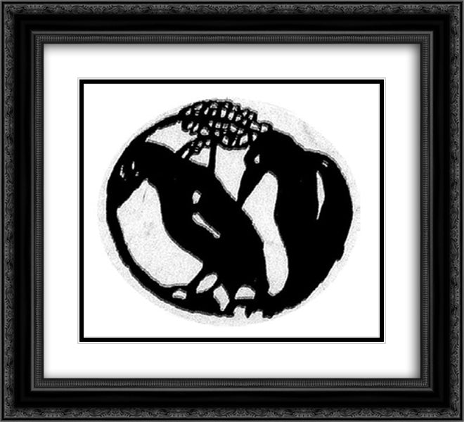 Crows 22x20 Black Ornate Wood Framed Art Print Poster with Double Matting by Roerich, Nicholas