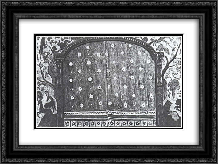 Curtain and portal for Snow Maiden 24x18 Black Ornate Wood Framed Art Print Poster with Double Matting by Roerich, Nicholas