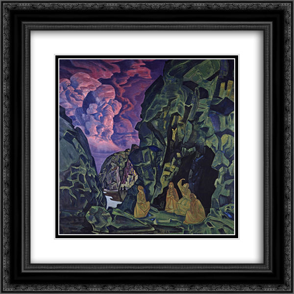 Daughters of Earth 20x20 Black Ornate Wood Framed Art Print Poster with Double Matting by Roerich, Nicholas
