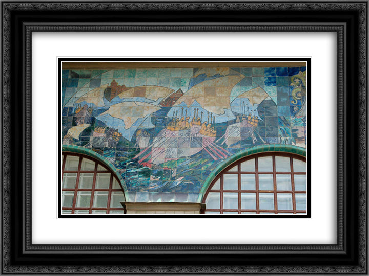 Departure of rooks 24x18 Black Ornate Wood Framed Art Print Poster with Double Matting by Roerich, Nicholas