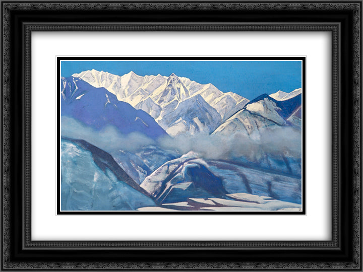 Devita 24x18 Black Ornate Wood Framed Art Print Poster with Double Matting by Roerich, Nicholas