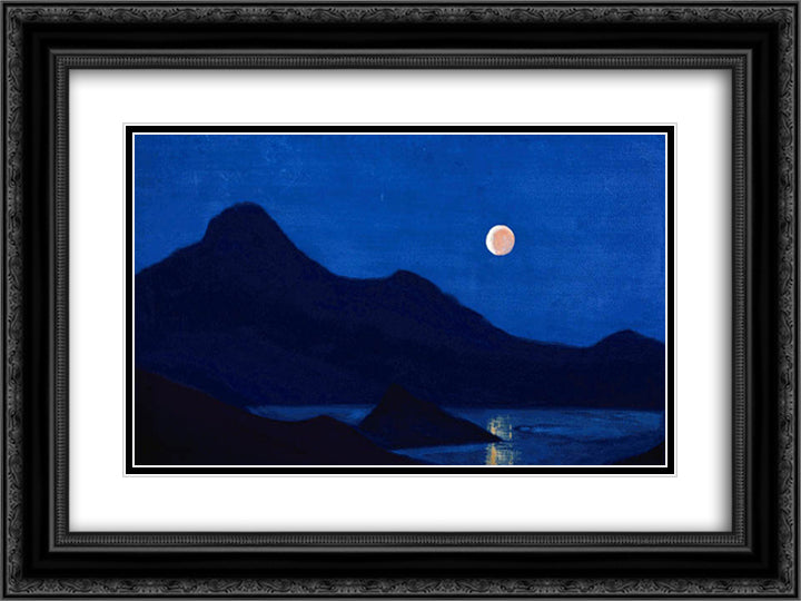 Eclipse 24x18 Black Ornate Wood Framed Art Print Poster with Double Matting by Roerich, Nicholas