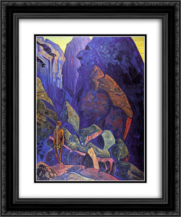 Ecstasy 20x24 Black Ornate Wood Framed Art Print Poster with Double Matting by Roerich, Nicholas