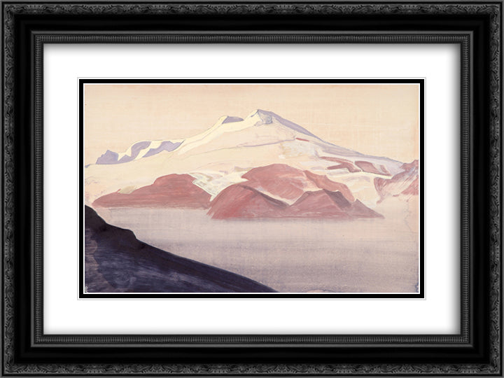 Elbrus, Caucasus. 24x18 Black Ornate Wood Framed Art Print Poster with Double Matting by Roerich, Nicholas