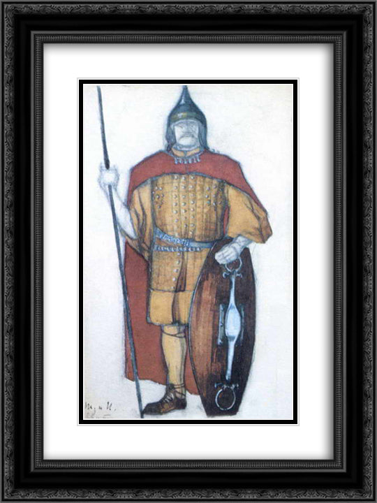 Entourage 18x24 Black Ornate Wood Framed Art Print Poster with Double Matting by Roerich, Nicholas