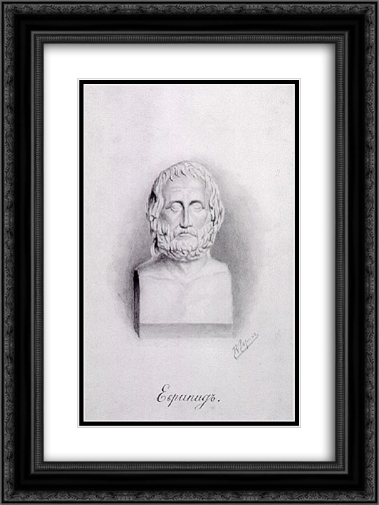 Euripides 18x24 Black Ornate Wood Framed Art Print Poster with Double Matting by Roerich, Nicholas