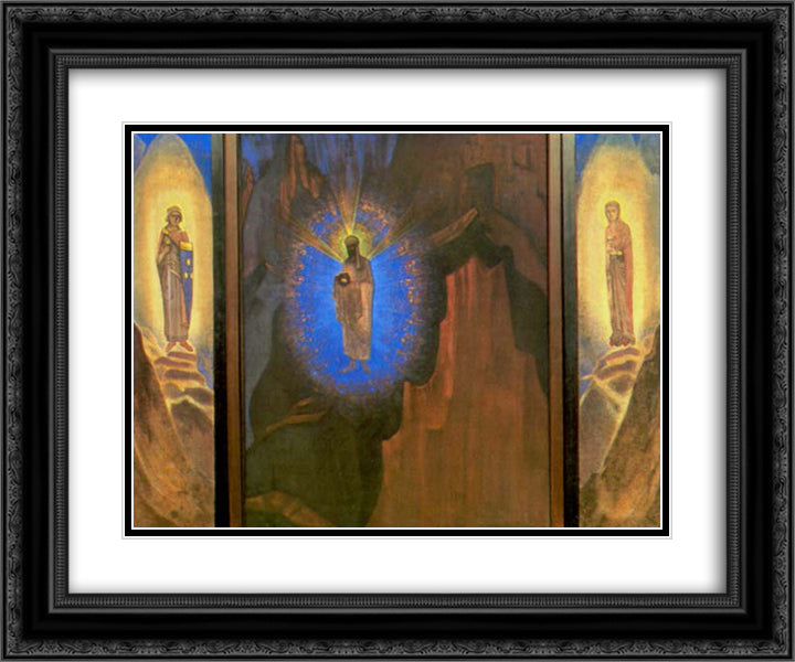 Fiat Rex 24x20 Black Ornate Wood Framed Art Print Poster with Double Matting by Roerich, Nicholas