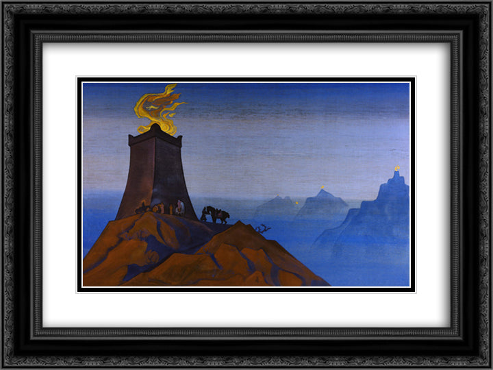 Flowers of Timur (The Lights of Victory) 24x18 Black Ornate Wood Framed Art Print Poster with Double Matting by Roerich, Nicholas