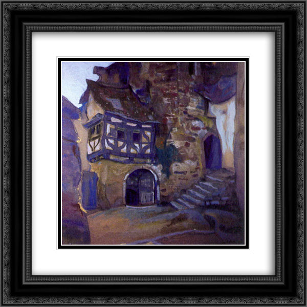 Gegstad manor 20x20 Black Ornate Wood Framed Art Print Poster with Double Matting by Roerich, Nicholas