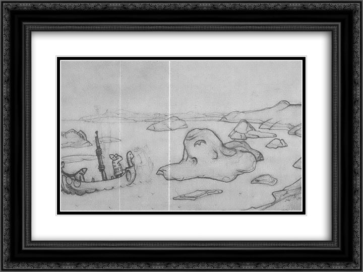 Giantess Krimgerd 24x18 Black Ornate Wood Framed Art Print Poster with Double Matting by Roerich, Nicholas