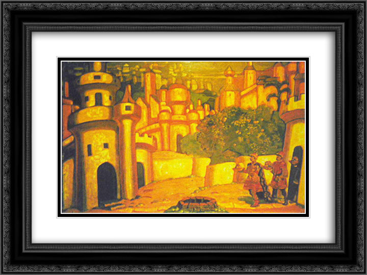 Gifts 24x18 Black Ornate Wood Framed Art Print Poster with Double Matting by Roerich, Nicholas